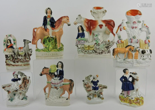 Staffordshire lot of 8 figures, 5 to