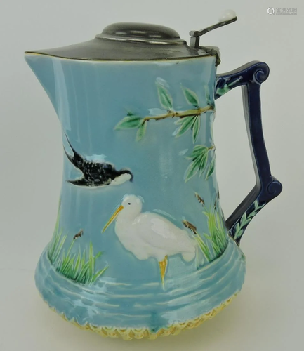 George Jones majolica pitcher with