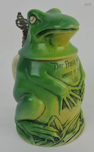 German figural frog stein 