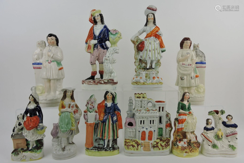 Staffordshire lot of 10 figures, 4 1/2