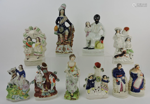 Staffordshire lot of 10 figures, 6 to