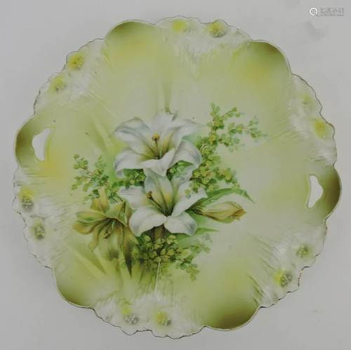 R.S. Prussia handled plate, 9 3/4