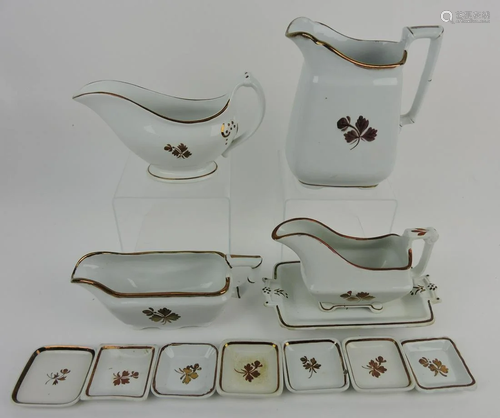 Tea Leaf ironstone lot: 3 gravy boats,