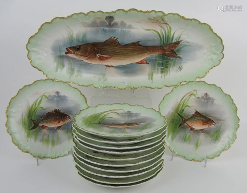 Limoges 13 piece fish service with