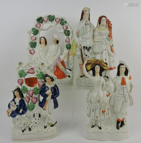 Staffordshire lot of 4 figures, 12 to 14