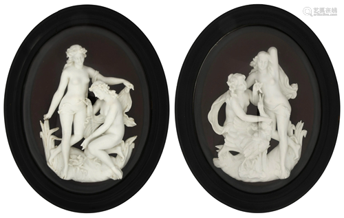 Pair of Neoclassical Parian Plaques