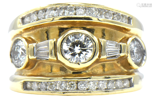 14 Karat Yellow Gold & 1.28 Carat Diamond Ring