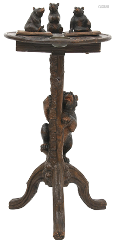 Black Forest Figural Carved Smoking Stand