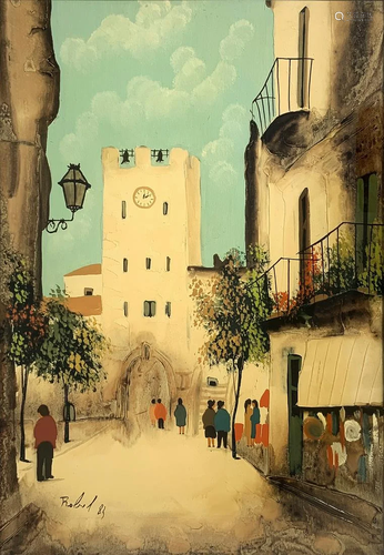 Oil paintinging on canvas depicting the tower with the