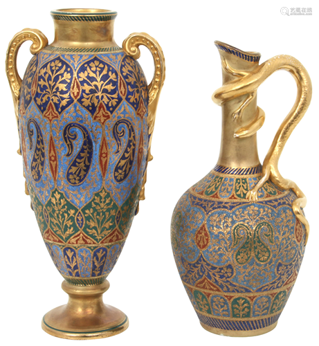 Royal Bonn Tapestry Vase & Ewer