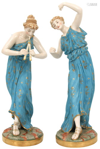 Two Royal Worcester Porcelain Figurines of Women