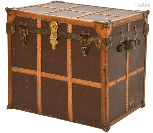 American Leather & Canvas Steamer Trunk