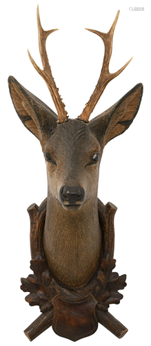 Black Forest Carved Deer Head