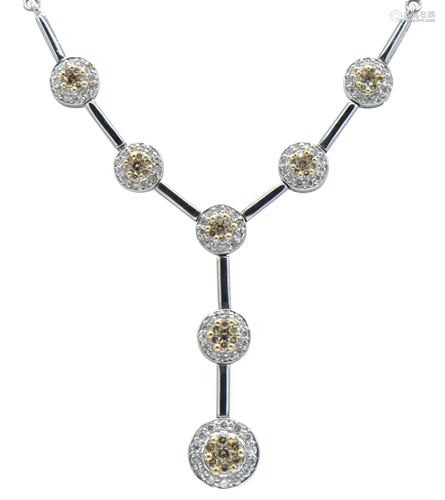 14 Karat White Gold & Diamond Necklace