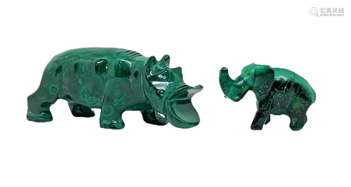 Statuette representing hippopotamus and elephant in