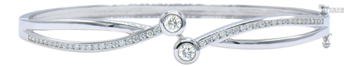 14 Karat White Gold & Diamond Bangle