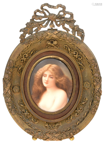 Hutschenreuther Porcelain Plaque of a Woman