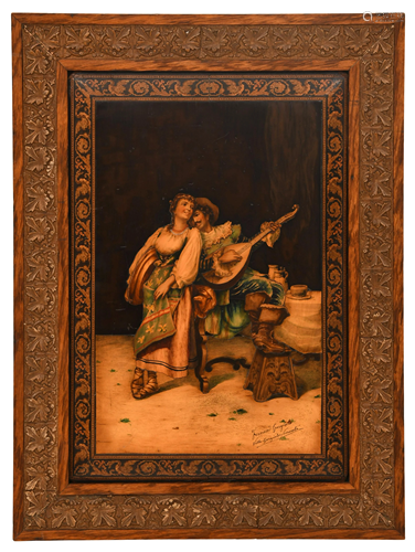 Fernand Gargiulo Fruitwood Marquetry Panel