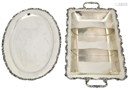 Two Sanborns Mexican Sterling Silver Trays