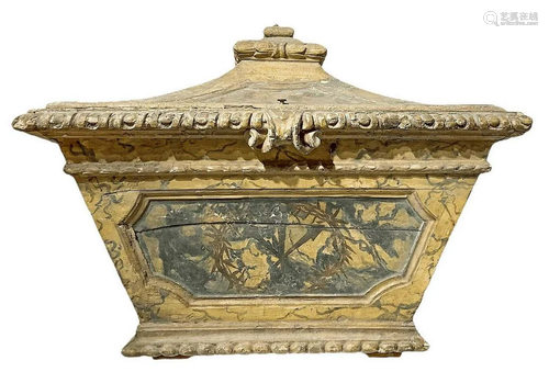 Tabernacle for liturgical objects, polychrome wood