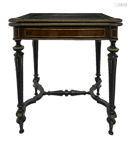 Game table, Napoleon III, XIX century. H cm 72X60X40