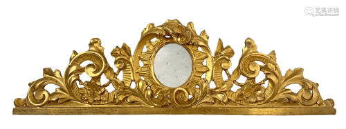 Frieze gilded wooden leaf with a small central oval