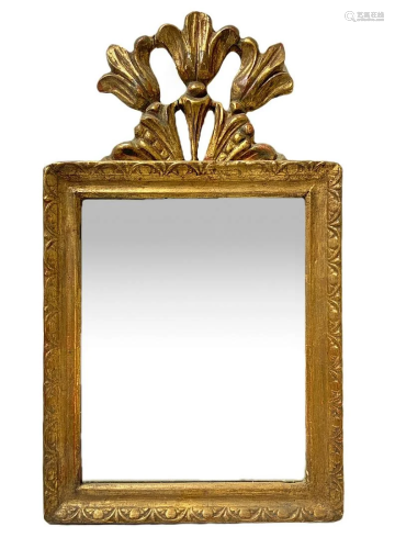 Small mirror with gilded wood molding, nineteenth