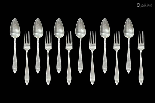 Cutlery silver including 6 forks (600 grams) and 6