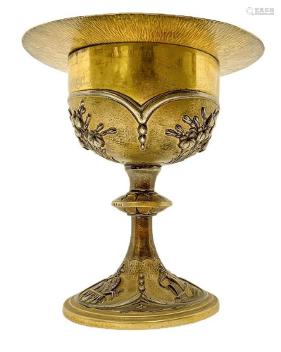 Goblet decorated with embossed silver-gilt paten with
