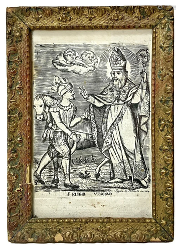 Etching depicting St. Eligius bishop, Engraver Zagaria