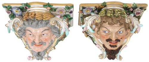 Pair of Meissen Porcelain Wall Shelves