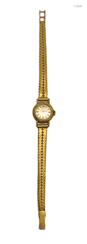 Tissot Round Dial Women's polished yellow gold bracelet