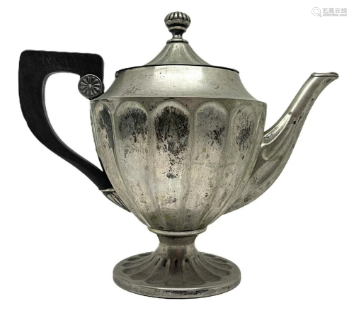Silver Teapot 800, with handle, nineteenth century. Gr