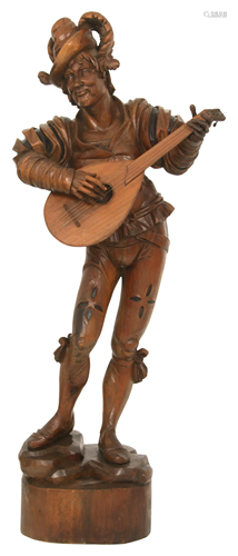 German Wood Carving of a Musician