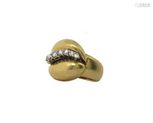 Ring in yellow gold and diamonds. Diamonds Gr 12.8 Kt