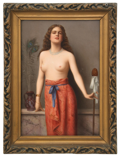 KPM Porcelain Plaque of a Nude Woman