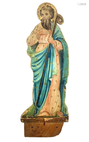 Apostle figurine, St. Jude Thaddeus, tempera on