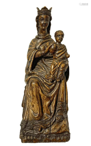 Wooden statue depicting the Virgin Mary with child, XV