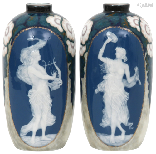 Pair of Charles Tharaud Pate-Sur-Pate Vases