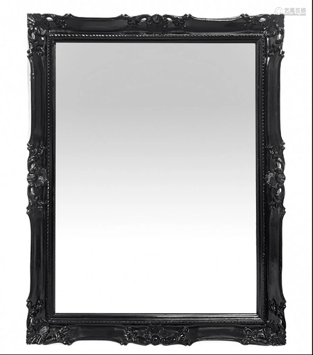 Mirror shabby chic black lacquered frame in nineteenth