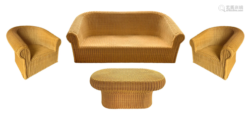 Living wicker, including a sofa, two armchairs and a