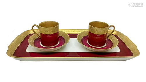 Small coffee set tete a tete porcelain AOFI Porzellan