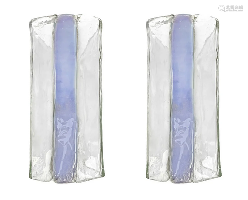 Mazzega, Pair of sconces in Murano glass, with