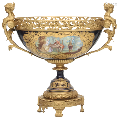 Sèvres Gilt Bronze & Porcelain Centerpiece