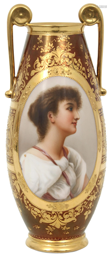 Royal Vienna Porcelain Portrait Vase