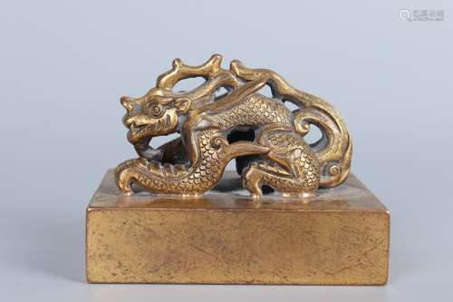 chinese gilt bronze seal