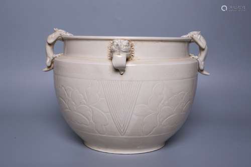 chinese ding kiln porcelain four-handled pot