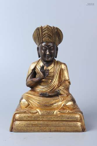 chinese gilt bronze statue of buddha