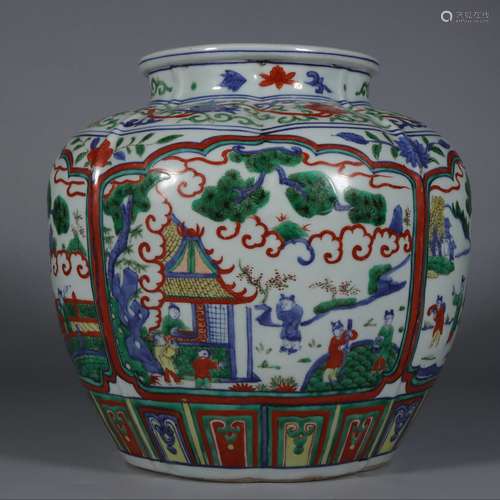 Chinese multicolored jar