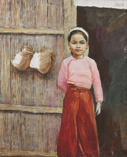 chinese yu yunjie's oil painting of figure